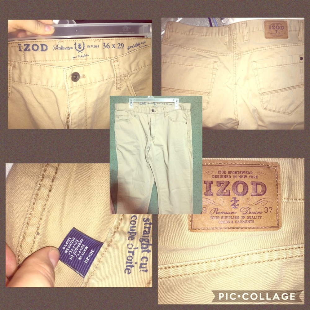 Izod Khaki Straight Leg Pants